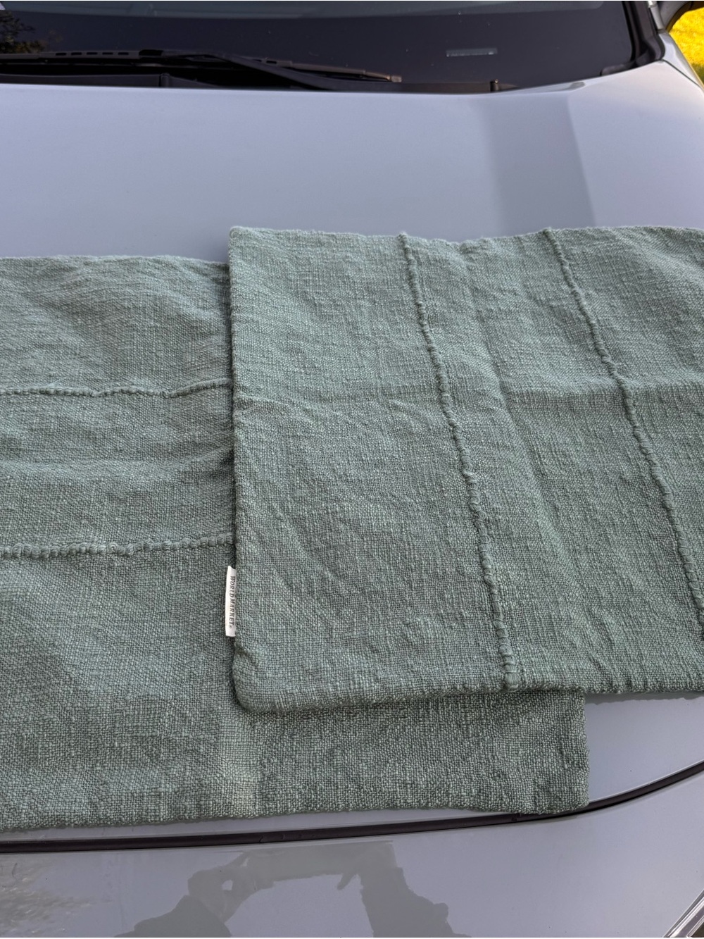 Sage Green Textured Cotton Outdoor Pillow Cover